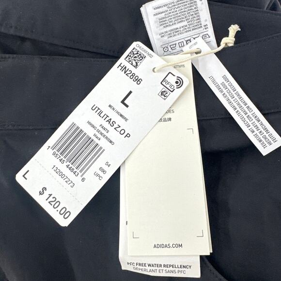 Adidas Men's Black Terrex Utilitas Hiking Zip-Off Pants Size L - Picture 3 of 10